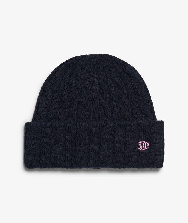 Premium Cable Knit Beanie Hat (Eclipse Navy)