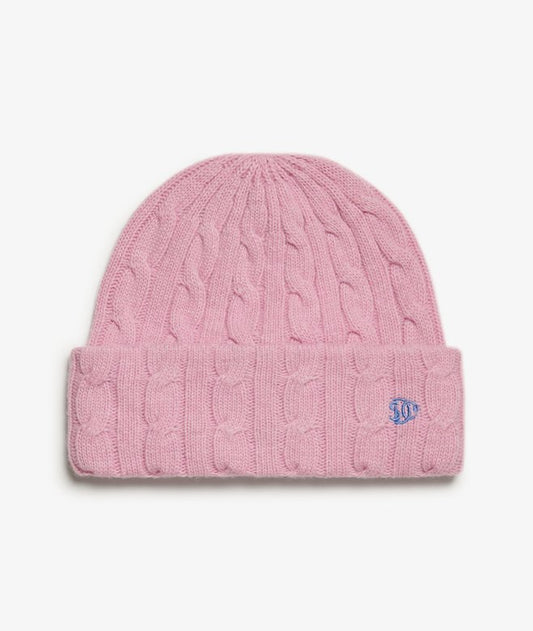 Premium Cable Knit Beanie Hat (Lilac Blush Pink)