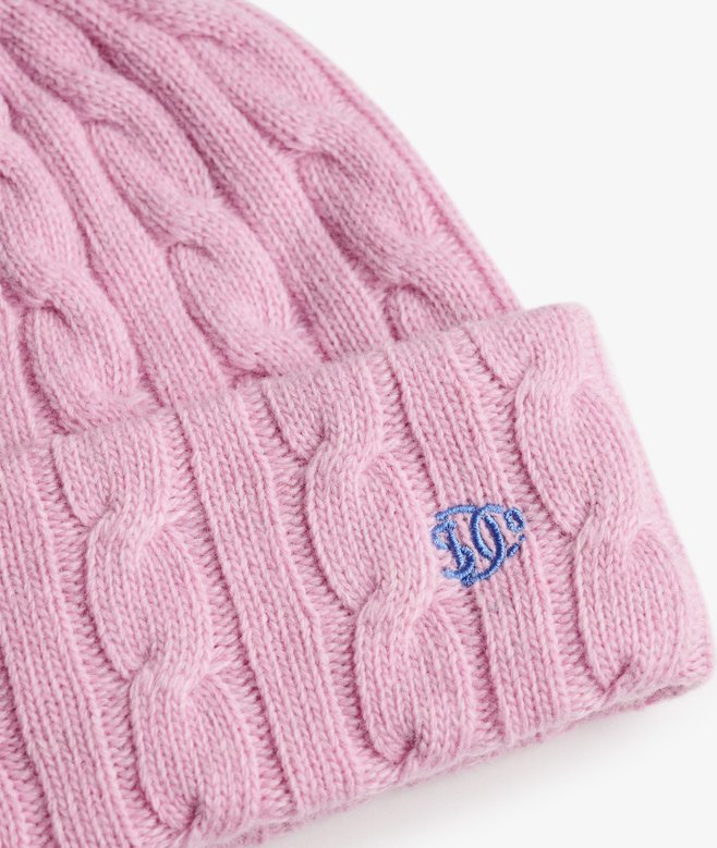 Premium Cable Knit Beanie Hat (Lilac Blush Pink)